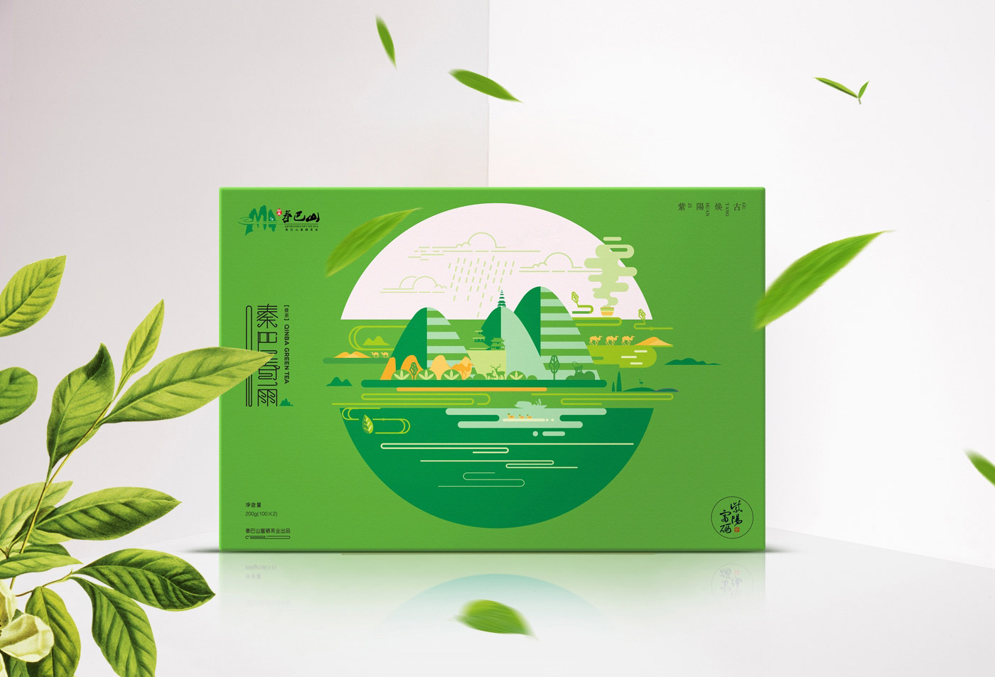 陜西秦巴山富硒茶業(yè)-秦巴春雨茶葉包裝設(shè)計-厚啟包裝設(shè)計