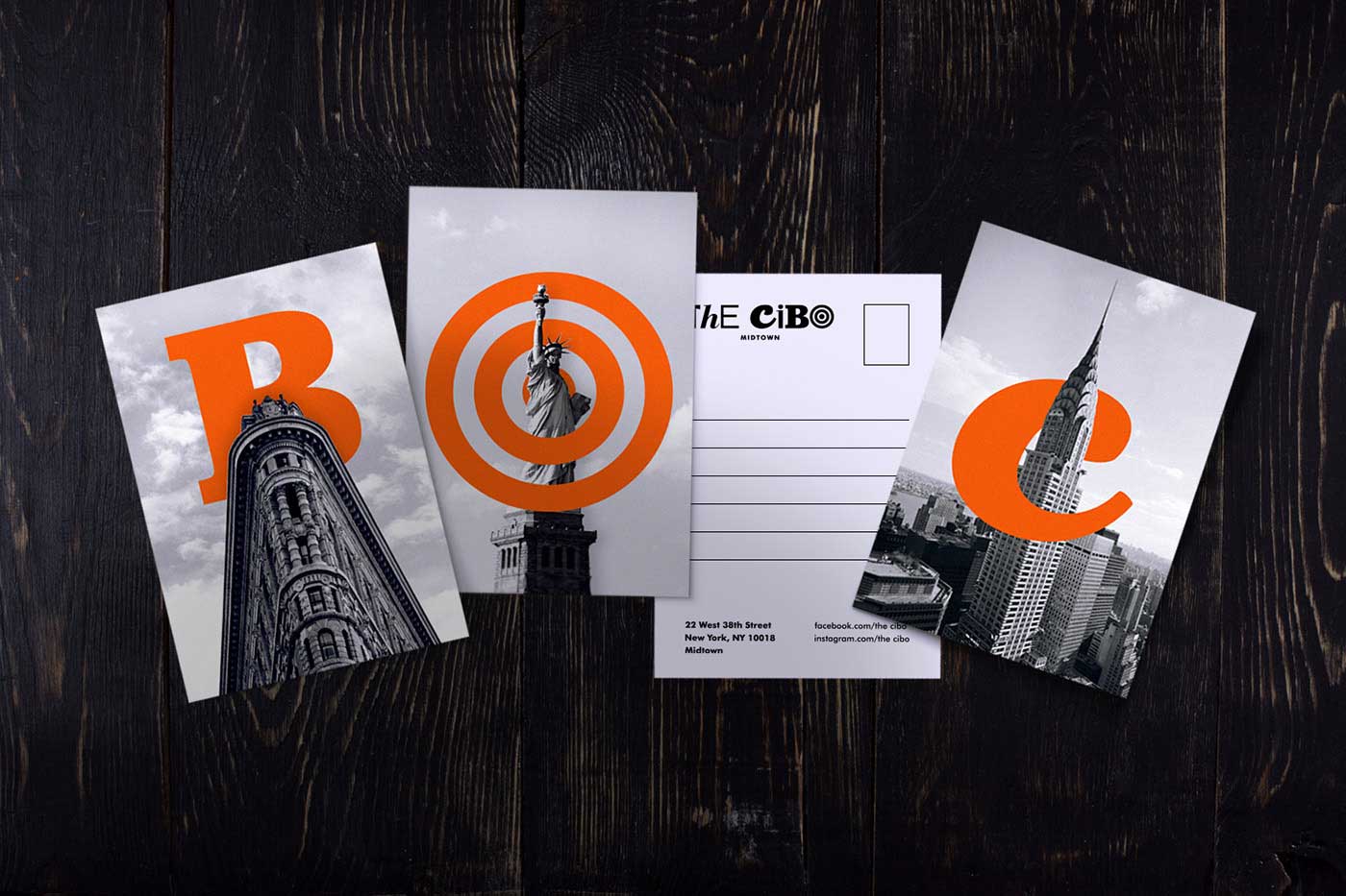 The Cibo品牌明信片設計