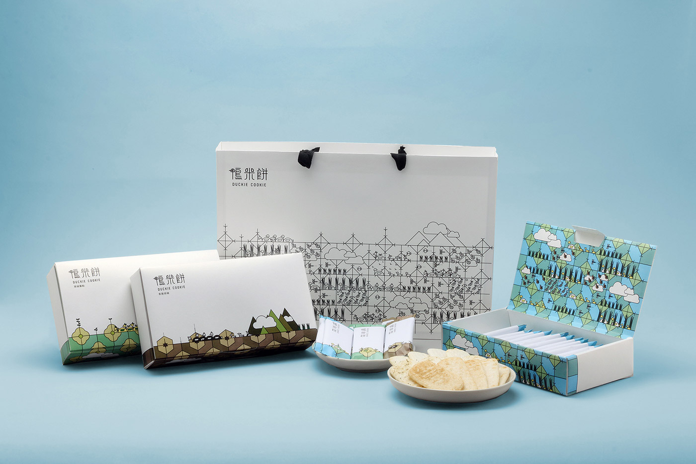 鴨米餅插畫包裝設(shè)計展示1