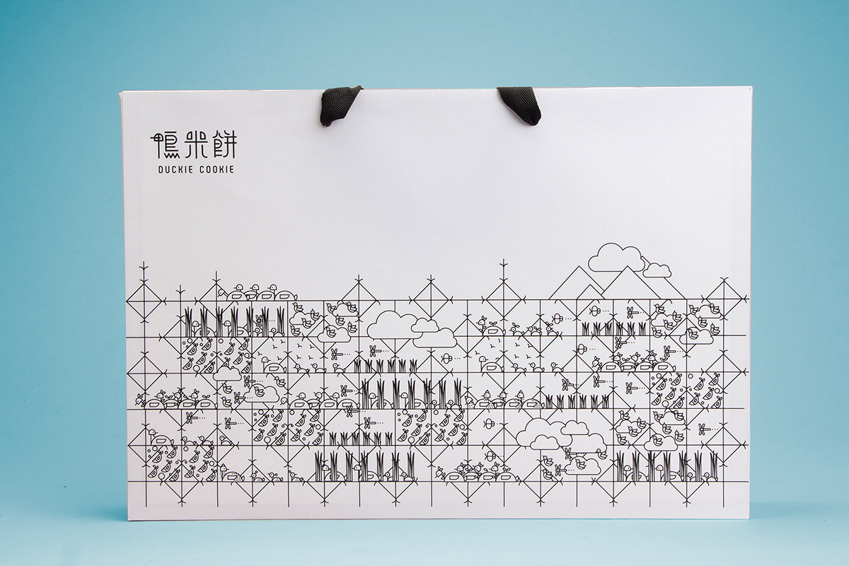 鴨米餅插畫包裝手提袋設(shè)計