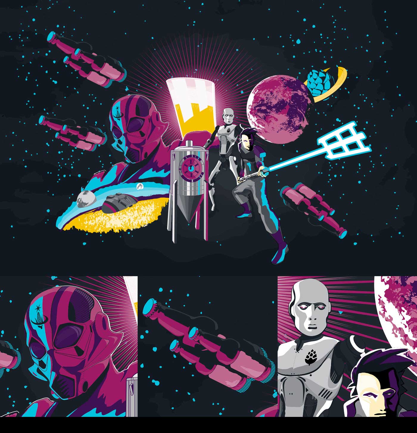 巴西啤酒插畫(huà)包裝設(shè)計(jì)