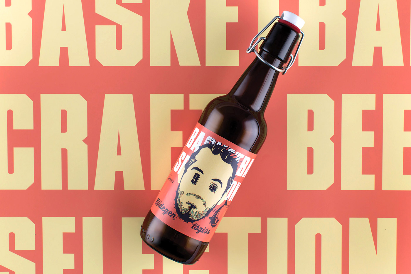 籃球主題啤酒插畫(huà)包裝設(shè)計(jì)