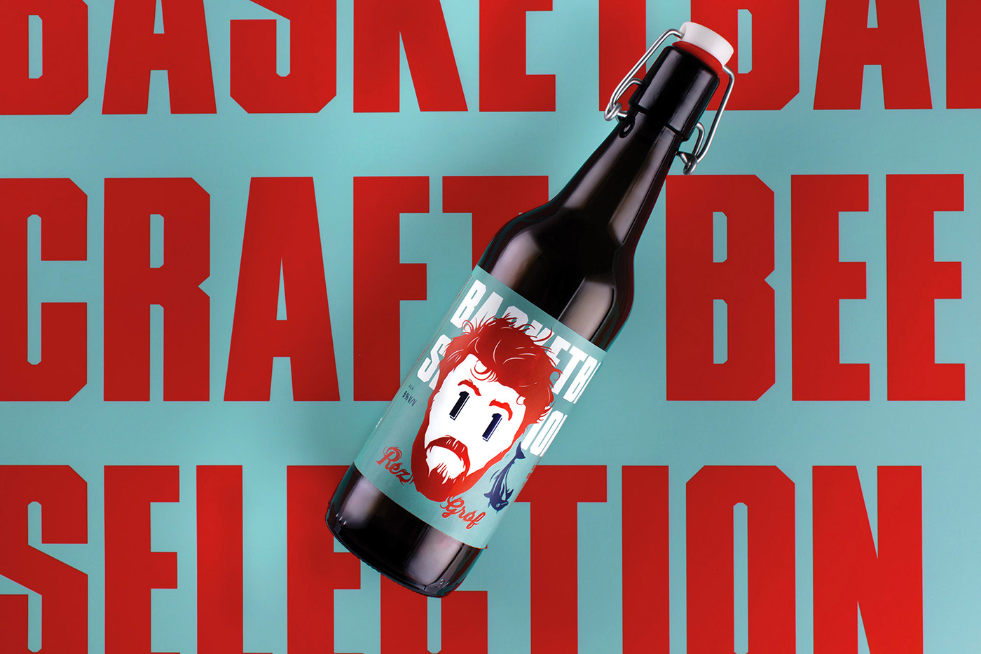 籃球主題啤酒插畫(huà)包裝設(shè)計(jì)