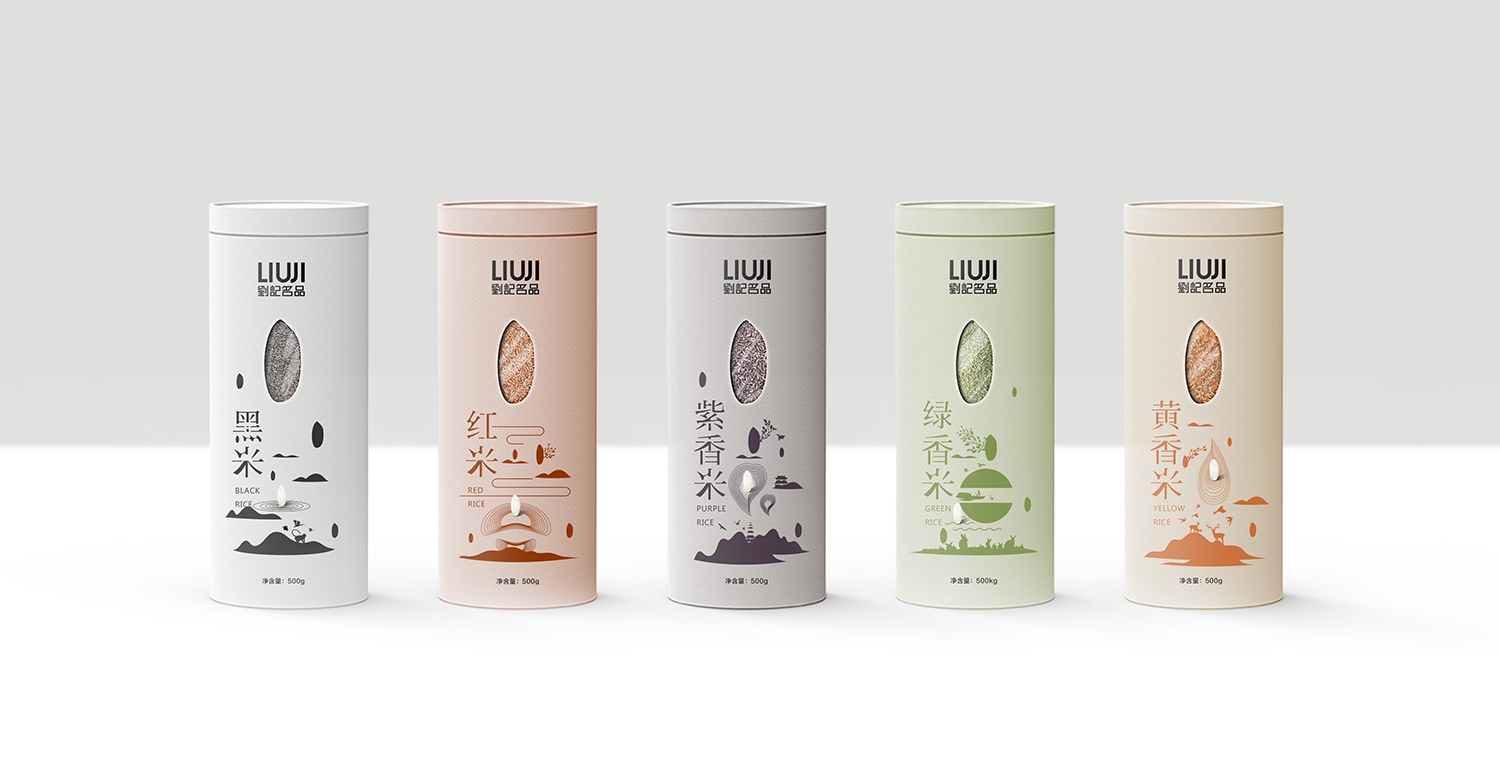劉記名品五香米產(chǎn)品綜合包裝展示-厚啟包裝設(shè)計(jì)