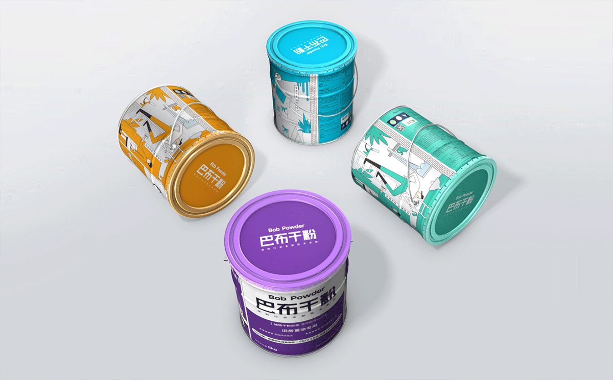 干粉涂料普通款包裝設(shè)計(jì)-全色組合-厚啟包裝設(shè)計(jì)