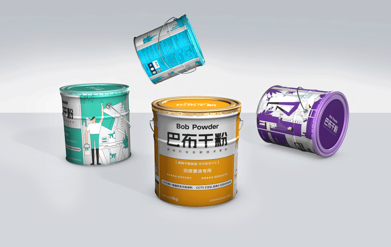 干粉涂料普通款包裝設(shè)計(jì)-全色組合-厚啟包裝設(shè)計(jì)