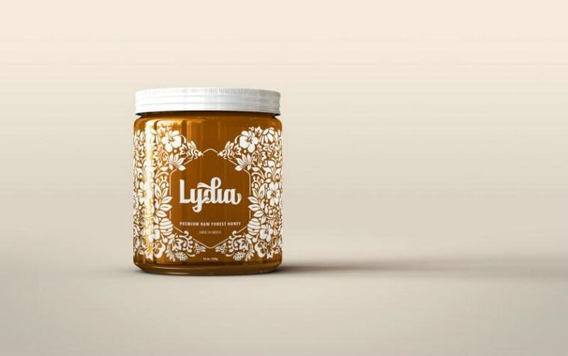 野生草本植物和花卉的開花蜂蜜包裝設(shè)計