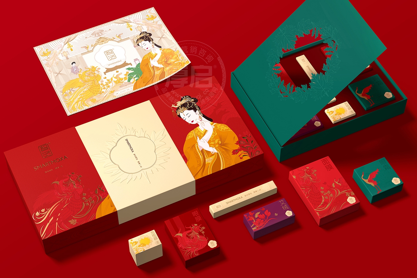 東方古風(fēng)藥妝禮盒套裝包裝設(shè)計(jì)-厚啟包裝設(shè)計(jì)